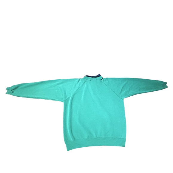 Vintage Hanes Cottagecore Heart Sweatshirt Green Blue 90s Made in USA XL - Picture 6 of 13